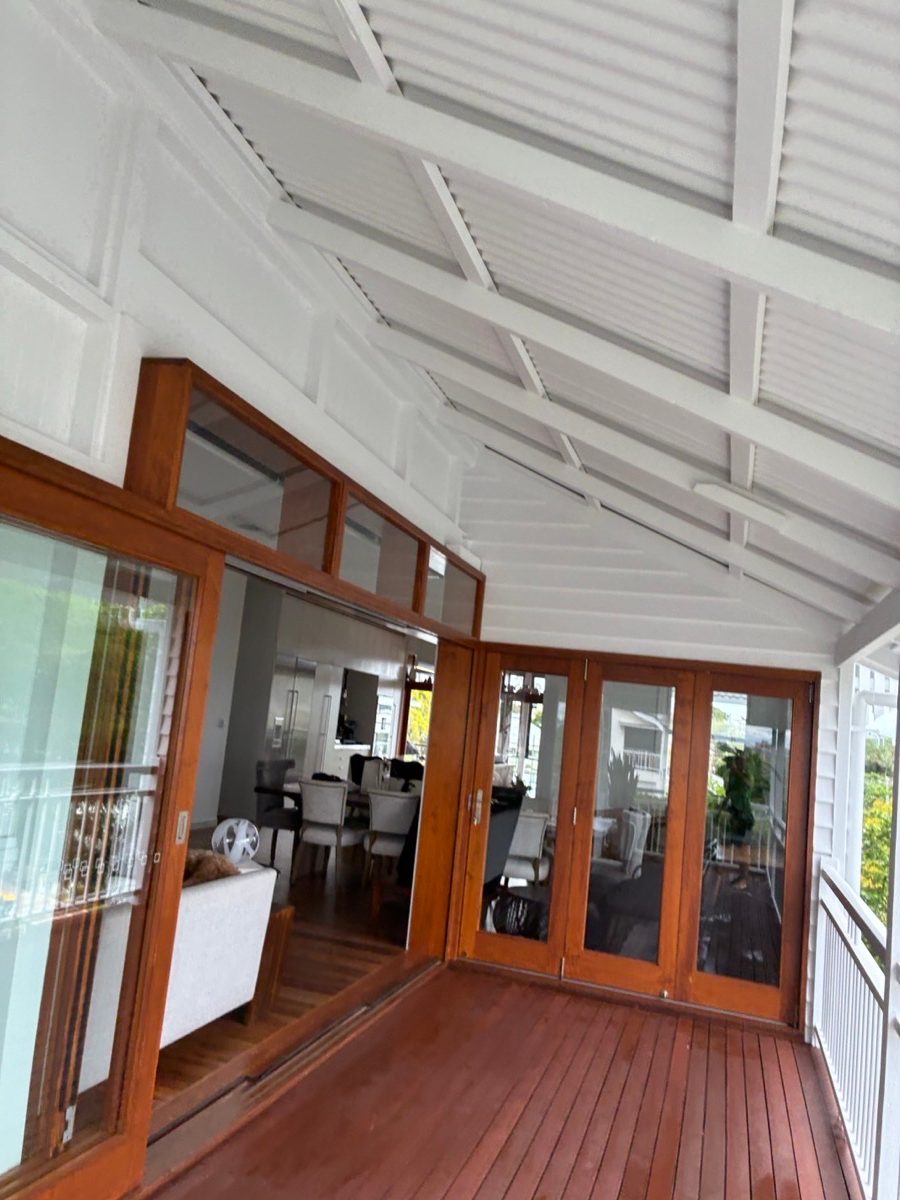 Freshly washed verandah of a Queenslander in inner Brisbane