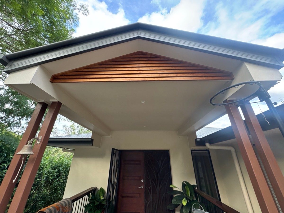 Gable entry of a Brisbane home after a Dript soft wash